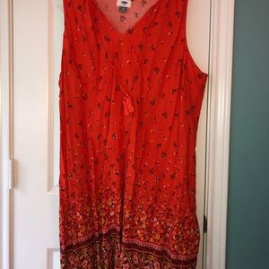 Orange dress with brown details